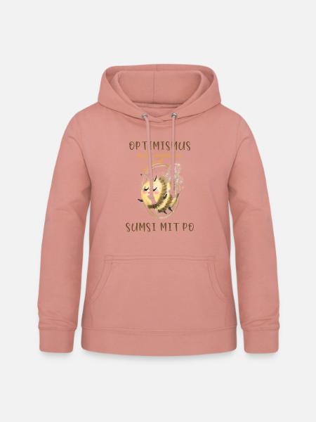 Biene Optimismus Sumsi mit Po - Frauen Hoodie - Altrosa