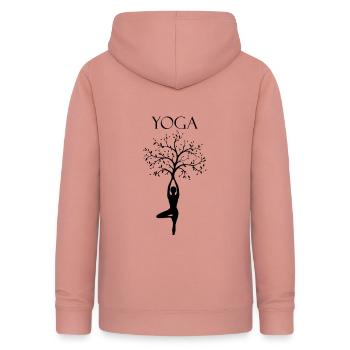 YOGA - be free. - Frauen Hoodie - Altrosa - Hinten - AI Model Female 172 light (172cm)