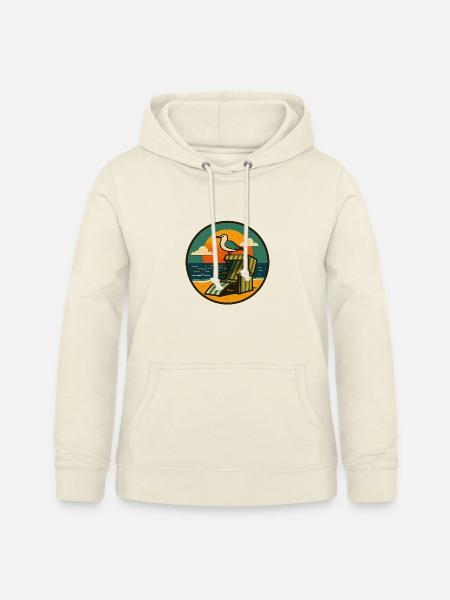 Strandkorb Design mit Möwe - Frauen Hoodie - Vanille-Milchshake