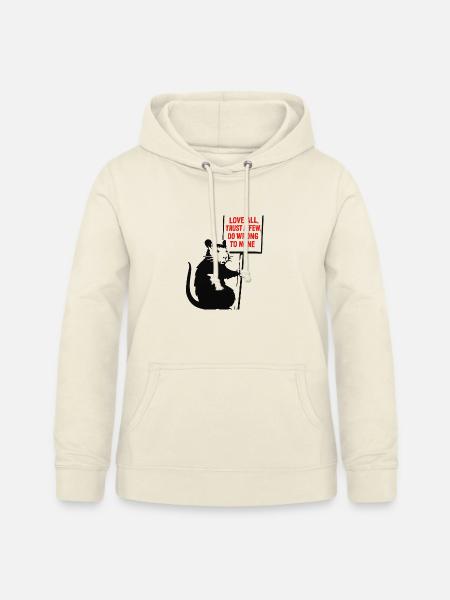 Ratte mit Protest-Schild - Frauen Hoodie - Vanille-Milchshake