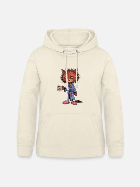 Müde Kaffee Katze - Frauen Hoodie - Vanille-Milchshake
