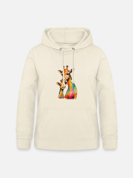 Giraffen-Mama mit ihrem Nachwuchs - Frauen Hoodie - Vanille-Milchshake