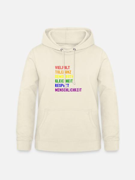 Vielfalt Toleranz Demokratie - Frauen Hoodie - Vanille-Milchshake