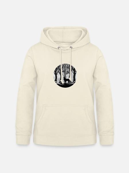 Mondwald Wolf-Silhouette - Frauen Hoodie - Vanille-Milchshake