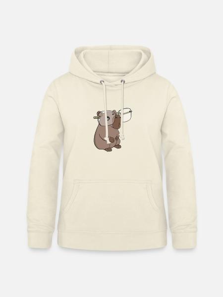 Süße, kluge Kapybara mit Nerd-Brille - Frauen Hoodie - Vanille-Milchshake