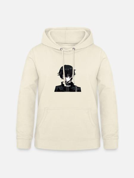 Dunkler Mangaheld im Schwarzoutfit - Frauen Hoodie - Vanille-Milchshake