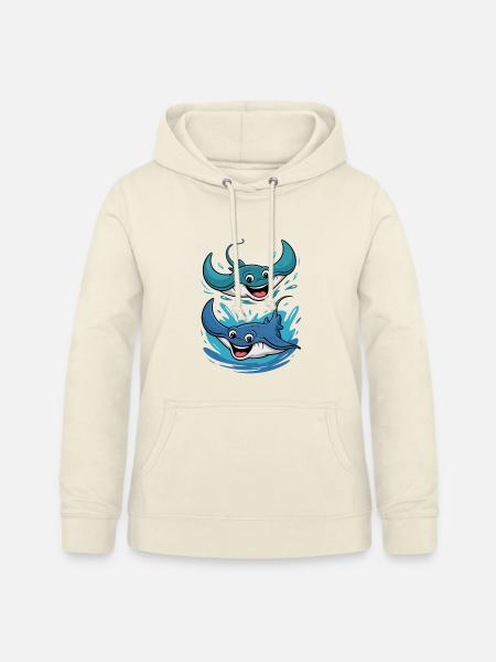 Zwei fröhliche Rochen - Frauen Hoodie - Vanille-Milchshake