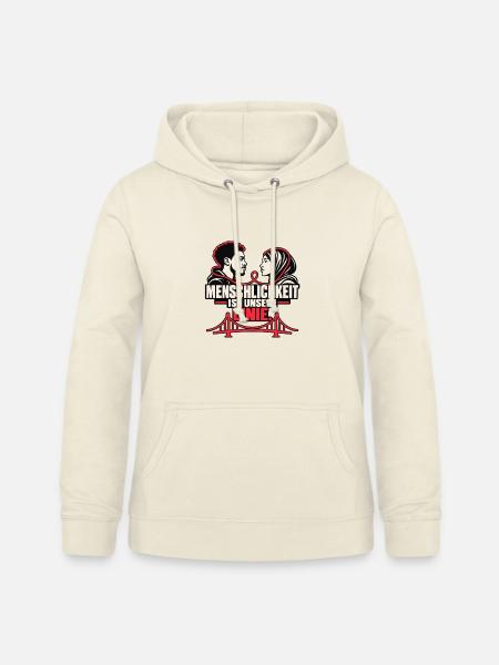 Menschlichkeit ist unsere Linie - Frauen Hoodie - Vanille-Milchshake