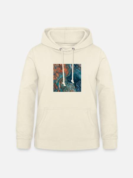 Türkismarmor und abstraktes Kupfer - Frauen Hoodie - Vanille-Milchshake