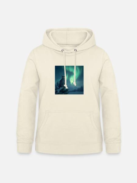 Aurora-Eule über Schneekiefern - Frauen Hoodie - Vanille-Milchshake