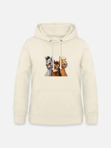 Drei Cartoon-Streichpferde - Frauen Hoodie - Vanille-Milchshake