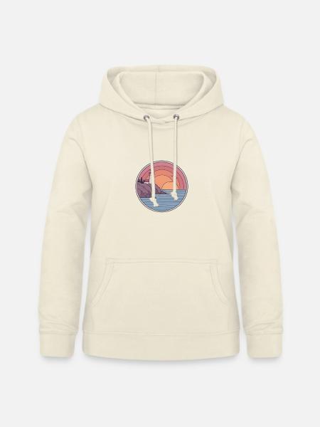 Küstenleuchtturm Sonnenuntergang Patch - Frauen Hoodie - Vanille-Milchshake