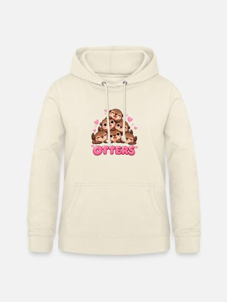 Süße Otter Freunde Cartoon - Frauen Hoodie - Vanille-Milchshake