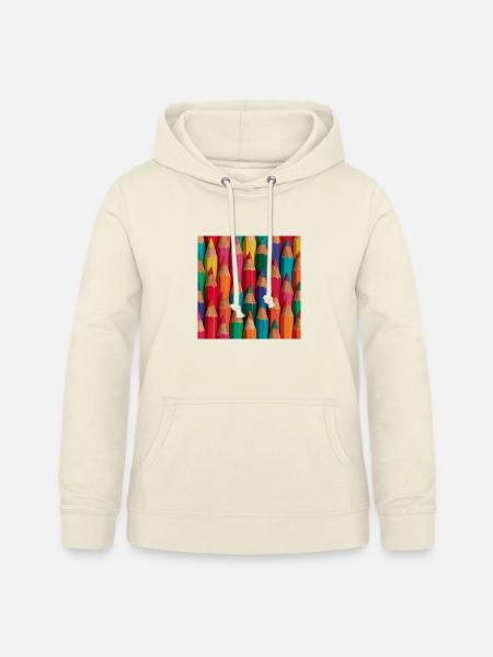 Mehrfarbige Bleistiftpalette - Frauen Hoodie - Vanille-Milchshake