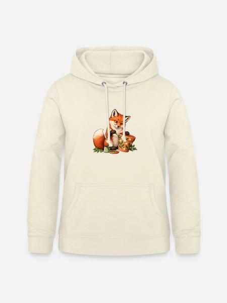Fuchs bemalt einen Blumentopf - Frauen Hoodie - Vanille-Milchshake