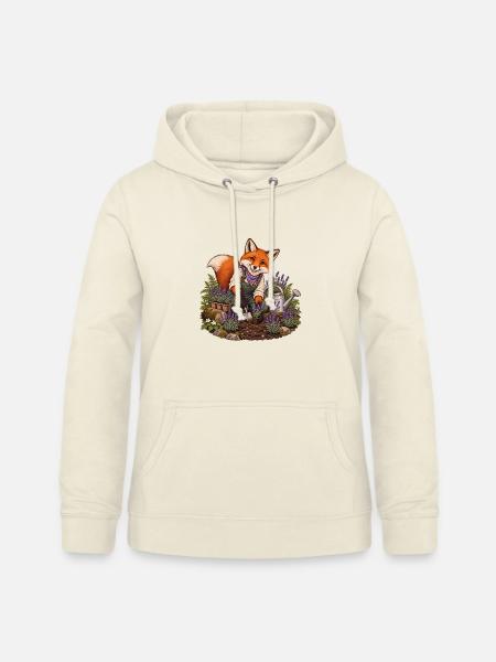 Fuchs pflanzt Lavendel - Frauen Hoodie - Vanille-Milchshake