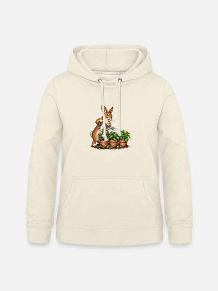 Hase gießt einen Kräutergarten - Frauen Hoodie - Vanille-Milchshake