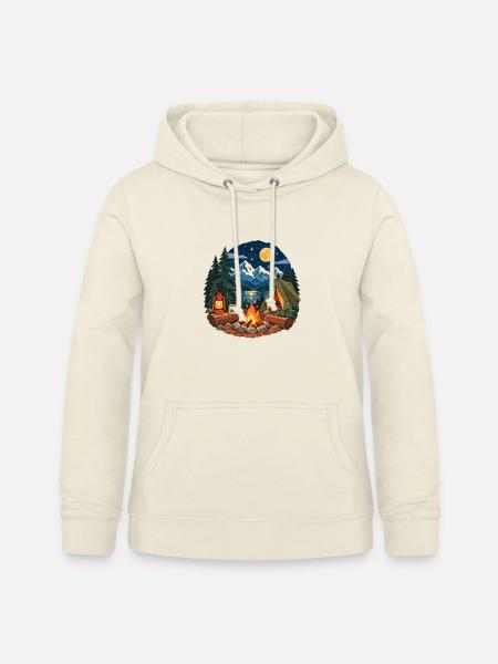 Mondnacht am Lagerfeuer - Frauen Hoodie - Vanille-Milchshake
