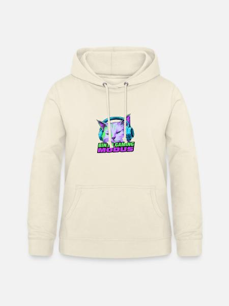 Gaming-Modus Katze mit Kopfhörer - Frauen Hoodie - Vanille-Milchshake