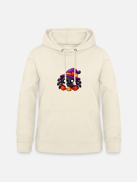 Herbst-Spinnenhut Lila und Blätter - Frauen Hoodie - Vanille-Milchshake