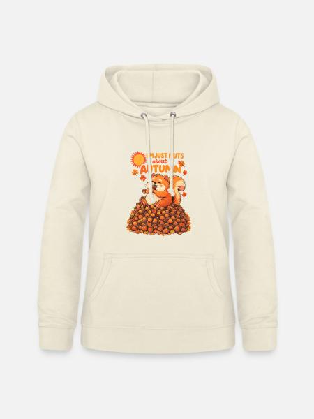 Nuts About Autumn | Dickes Eichhörnchen Design - Frauen Hoodie - Vanille-Milchshake
