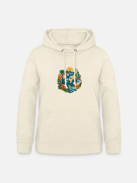Weltreise Globus mit Landmarken - Frauen Hoodie - Vanille-Milchshake