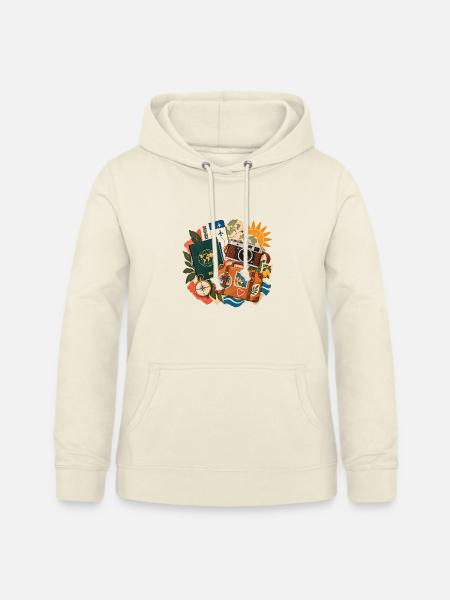 Wanderlust Collage Kamera Koffer - Frauen Hoodie - Vanille-Milchshake