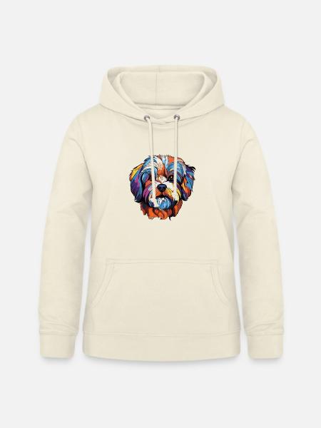 Bunter Hund Kopf Kunst - Frauen Hoodie - Vanille-Milchshake