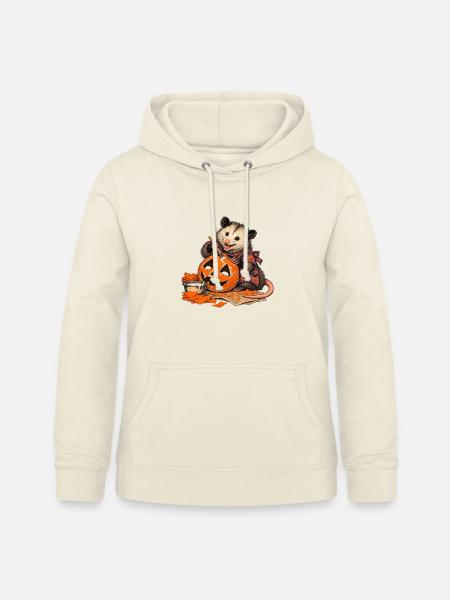 Opossum bastelt eine Pappmaché-Kürbismaske - Frauen Hoodie - Vanille-Milchshake