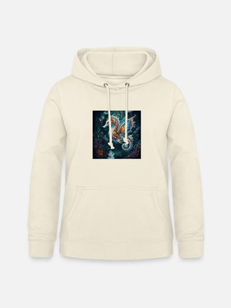 Steampunk-geflügeltes Seepferdchen - Frauen Hoodie - Vanille-Milchshake