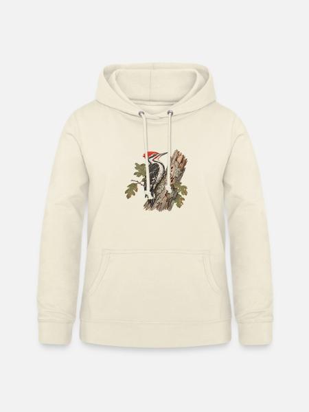 Kiefernspecht im Herbstlaub - Frauen Hoodie - Vanille-Milchshake