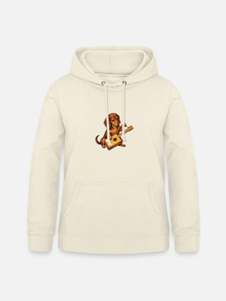 Dackel baut eine Kistengitarre - Frauen Hoodie - Vanille-Milchshake