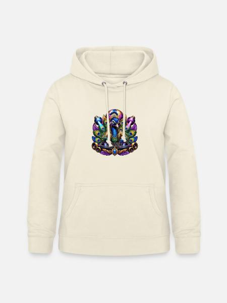Pfau DJ-Set im Disco-Peacock - Frauen Hoodie - Vanille-Milchshake