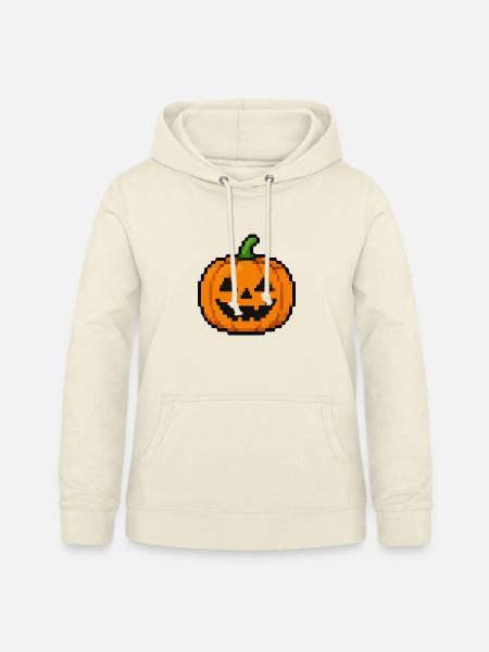 Pixel Pumpkin Retro Smile - Frauen Hoodie - Vanille-Milchshake