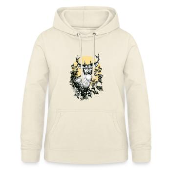 Cerf - Sweat à capuche Femme - vanille - Devant - AI Model Female 172 light (172cm)