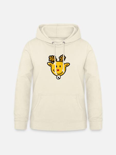 Smiley Christmas Rudolph - Frauen Hoodie - Vanille-Milchshake