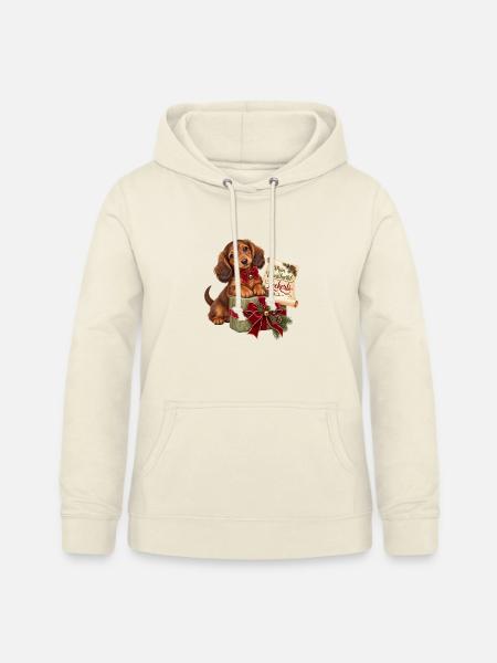 Dackel Weihnachtshund mit Wunschzettel - Frauen Hoodie - Vanille-Milchshake
