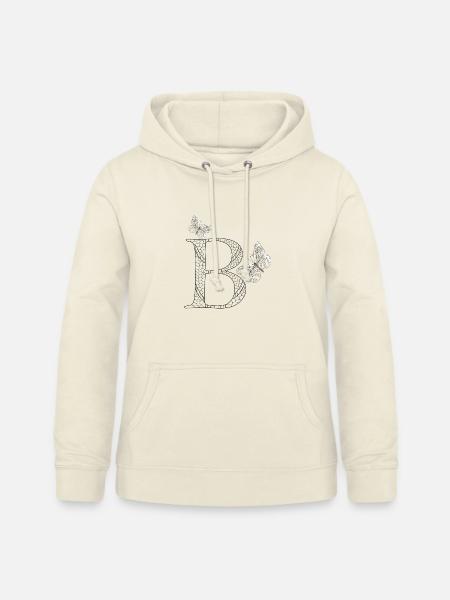 Buchstabe B mit Schmetterlingen - Frauen Hoodie - Vanille-Milchshake