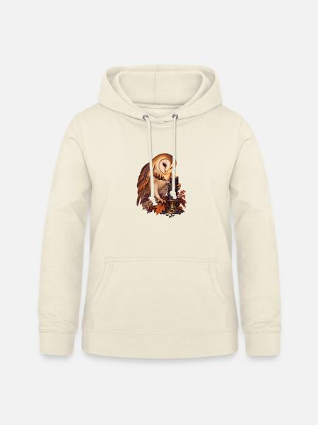 Schleiereule schnitzt eine schwarze Kerze - Frauen Hoodie - Vanille-Milchshake