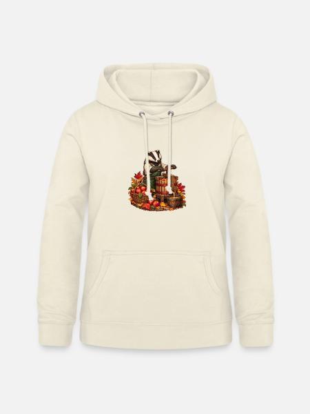 Dachs an der Apfelpresse - Frauen Hoodie - Vanille-Milchshake