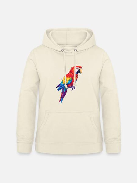 Bunte Papagei-Regenbogen-Pop-Art-Aquarell - Frauen Hoodie - Vanille-Milchshake