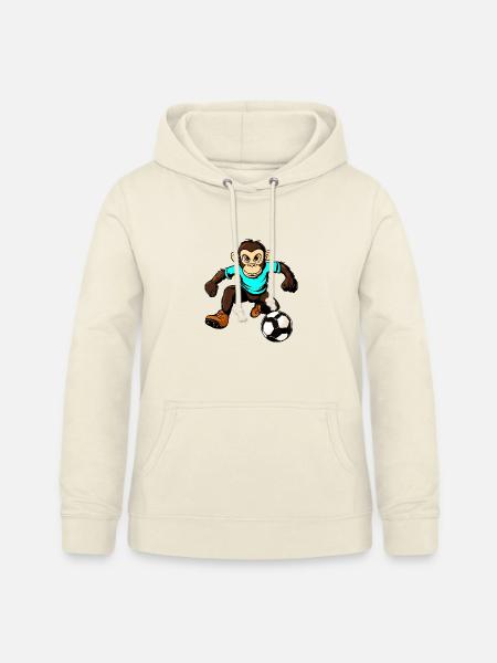 Fussballer Affe - Frauen Hoodie - Vanille-Milchshake