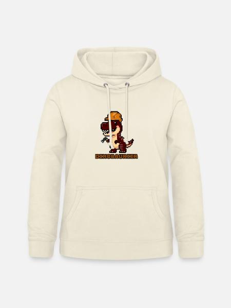 DinoBAUrier - Pixel Art Dinosaurier Bauhelm! 👷♂️ - Frauen Hoodie - Vanille-Milchshake