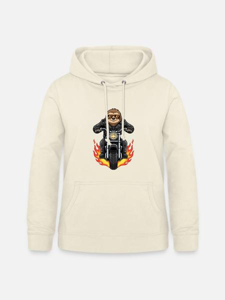 Cooler Biker Faultier Motorradflammen - Frauen Hoodie - Vanille-Milchshake