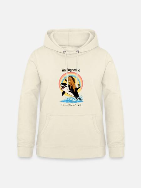Pony auf Orca – absurdes Chaos - Frauen Hoodie - Vanille-Milchshake
