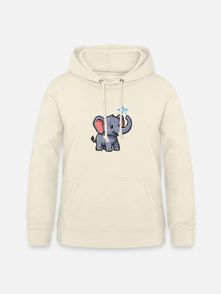 Pixel Elefant mit Blasen - Frauen Hoodie - Vanille-Milchshake