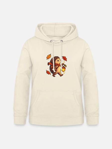 Igel mit Eichellaterne - Frauen Hoodie - Vanille-Milchshake