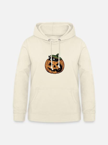 Schwarze Katze im Kürbis - Frauen Hoodie - Vanille-Milchshake
