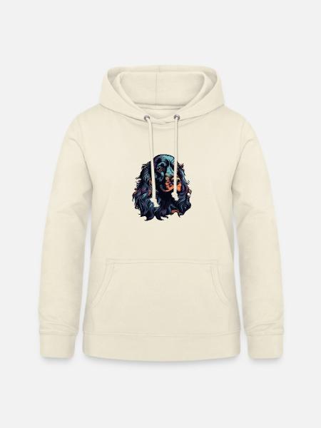 Spaniel Hund Kopf Schwarz Bunt - Frauen Hoodie - Vanille-Milchshake