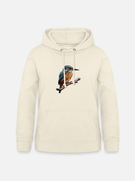 Lebendiger Eisvogel Natur Illustration - Frauen Hoodie - Vanille-Milchshake